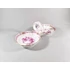 Picture 7/12 -HEREND, RASPBERRY INDIAN BASKET DOUBLE SALT CELLAR, HANDPAINTED PORCELAIN (I201)