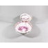 Picture 10/12 -HEREND, RASPBERRY INDIAN BASKET DOUBLE SALT CELLAR, HANDPAINTED PORCELAIN (I201)